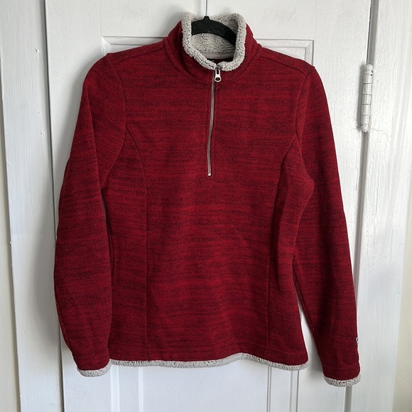 Kuhl Alska 1/4 Zip Pullover Fleece - Faux Shearling Burgundy - Picture 3 of 10